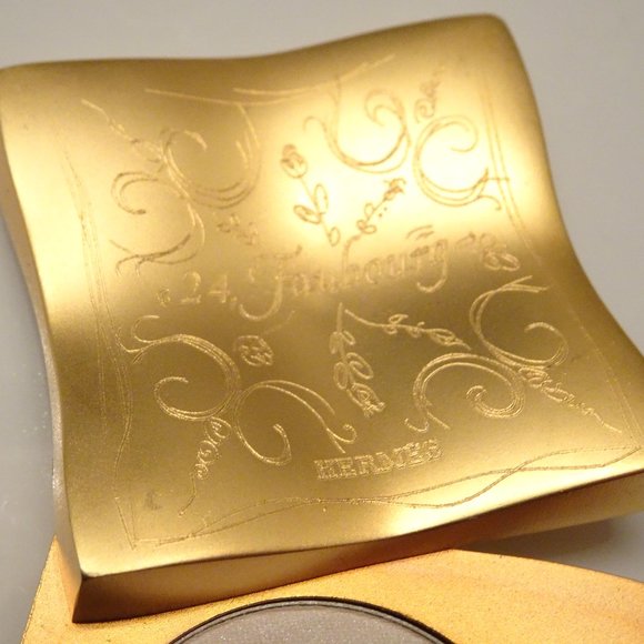 Auth HERMES Paris Compact Faubourg Perfume Fragrance Powder Case Scarf Design - Picture 10 of 11